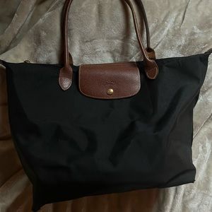 long champ bag, black, good condition minus one little part (see pics)